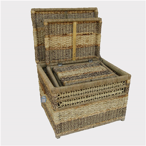 Coffre de rangement classique fait à la main en bambou et en osier PP du Vietnam, artisanat, coffre en osier en vente, fabriqué au Vietnam - Product Image 6