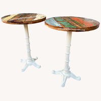 Meubles en fonte de café ronds en bois argenté, meubles en métal industriel, socle araignée revêtu de poudre, mobilier de maison, Restaurant