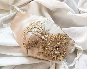 2025 beaux accessoires de visage de concepteur avec des perles lourdes en cristal perles de verre et broderie Zardozi pour la fête et le mariage - Product Image 1