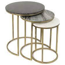 Modern Nesting Coffee <b>Tables</b> Gold Plated Iron Frame Marble White Top Living Room <b>Centre</b> <b>Table</b> Rust Proof Coated Home Furniture - Product Image 5