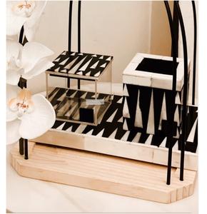 Incrustation d'os décorative Bakhoor Brûleur fait à la main Mabkhara pour usage d'encens Artistique Home Decor Pièce Résine et incrustation Design Medkhan - Product Image 5