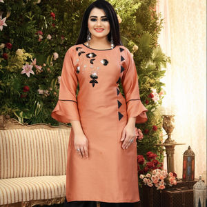 Kurti en soie Georgette avec broderie, dernière collection de créateurs, avec palazzo, tenue formelle, prix de gros, vêtement ethnique, vêtement - Product Image 4