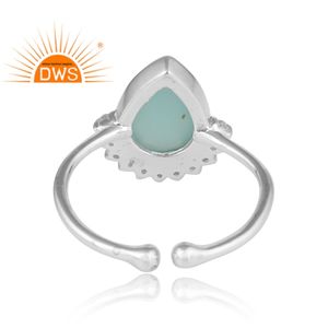 Superventas Plata de Ley 925 Natural Aqua Calcedonia y piedras preciosas Cz joyería personalizada para mujeres regalo para ella - Product Image 3