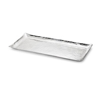 Plateau de service rectangulaire moderne en aluminium, écologique et alimentaire, idéal pour la restauration et les réceptions