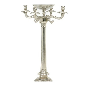 Candelabro Decorativo de Mesa para el Hogar, Portavelas con Acabado Plateado, Candelabro de 3 Brazos, Portavelas para Hotel y Restaurante - Product Image 2