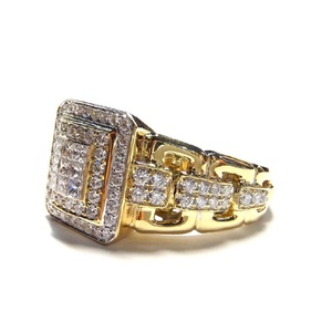 Bijoux de luxe pour hommes, rondes et carrées, en or jaune massif 18k, diamant fin, 100% naturel, pour hommes, promotion - Product Image 2