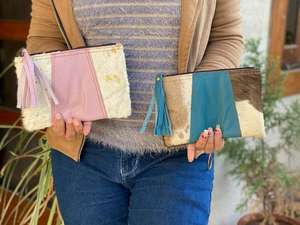 กระเป๋าหนังมีพู่พิมพ์ลายสัตว์ที่นำกลับมาใช้ใหม่มีเอกลักษณ์เฉพาะตัวกระเป๋าหนังขนสัตว์ขนาดเล็กกระเป๋าสตางค์ทันสมัยสำหรับผู้หญิง - Product Image 4