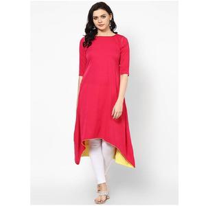 Ropa étnica de mujer Kurti de algodón 100% de color de moda de la India fabricada en estilo indio y pakistaní - Product Image 1