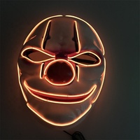 Masque de Clown pour Halloween, avec Led, fil lumineux fluo, Flexible, lumière froide, pour carnaval, clé tendance, fournitures de fête