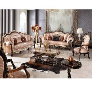 Conjunto de sofás clásicos de 8 plazas para sala de estar, muebles de diseño de madera tallada a mano, aspecto antiguo europeo - Product Image 1