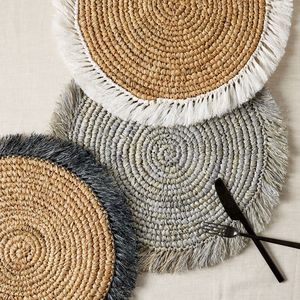 Manteles Individuales Redondos de Ratán Hechos a Mano, Estilo Rústico, Ecológicos, 500 mm de Diámetro, Grosor Personalizado, Hechos en Vietnam, Suministro al por Mayor - Product Image 1