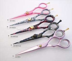 Tijeras de peluquero profesional de acero inoxidable afiladas curvas LA Elahi J2 con tornillo ajustable y acabado pulido alto - Product Image 6