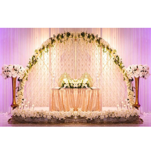 เชิงเทียนรูปพระจันทร์ครึ่งดวงงานแต่งเชิงเทียนโลหะติดผนังงานแต่งงานงานออกแบบได้ตามต้องการ - Product Image 1