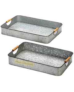 Bandeja de servicio decorativa de macramé de madera ovalada de Metal dorado personalizable Casa de campo Cocina de lujo Mesa de centro Servicio de comida - Product Image 5