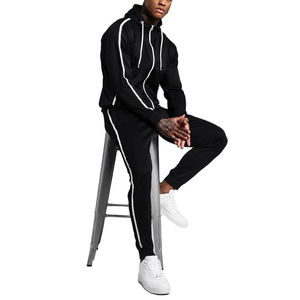 Vente en gros Nouveau panneau réfléchissant pour hommes Ensemble de jogging d'entraînement bicolore de travail Survêtements en nylon à réflecteur 3m avec fermeture éclair OEM - Product Image 6