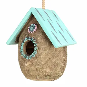 7 "Hars Blauw Vogelhuisje Voor Tuin Land Huisjes, Buiten Opknoping