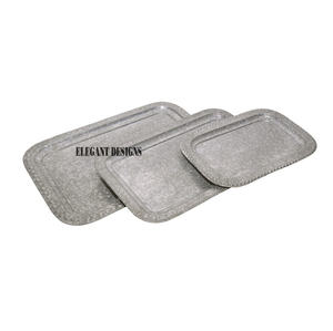 Plateau de service galvanisé fait main de qualité supérieure Designer élégant Plat de service galvanisé le plus vendu en gros - Product Image 3