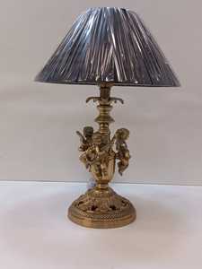 โคมไฟทองเหลืองรูปช้างโบราณ โคมไฟตั้งโต๊ะทองเหลืองแกะสลักด้วยมือ - Product Image 6