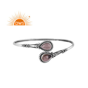 Oxidized 925 <b>Sterling</b> <b>Silver</b> Natural Smoky Quartz Gemstone <b>Cuff</b> Bangle Jewelry for Women Gift for Her - Product Image 1