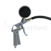 Pompe à air pneumatique LEMATEC AI302 en aluminium de fabrication taïwanaise avec manomètre de pression des pneus, dégonfleur, type crayon, jauge de 2 pouces, tuyau de 32 cm