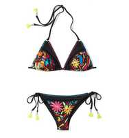 Conjunto de sujetador acolchado sin costuras para mujer, estilo bikini con cuello en V, lencería sexy con estampado personalizado, estilo veraniego para el día a día, talla grande, sin aros 3D