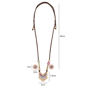 [3] Custom Exquisite Leather <b>Cross</b> <b>Stitch</b> Geometric <b>Accessories</b> Set Key Chain - Product Image 5