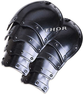 Armadura de acero para disfraz de guerrero, conjunto de armadura de hombro Medieval, color negro - Product Image 2