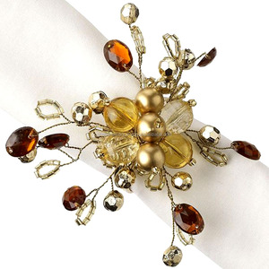 <b>Indian</b> Pearl Napkin <b>Ring</b> Beads Napkin Holder for Wedding Handmade Beaded Napkin <b>Rings</b> in Bulk From India - Product Image 1