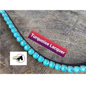 สายคาดศีรษะม้าคริสตัลเคลือบสีเทอร์ควอยซ์ แบบเปลี่ยนง่ายด้วยแถบตีนตุ๊กแก ราคาไม่แพง แต่หรูหรา อุปกรณ์ขี่ม้าสำหรับบังเหียนม้า - Product Image 5