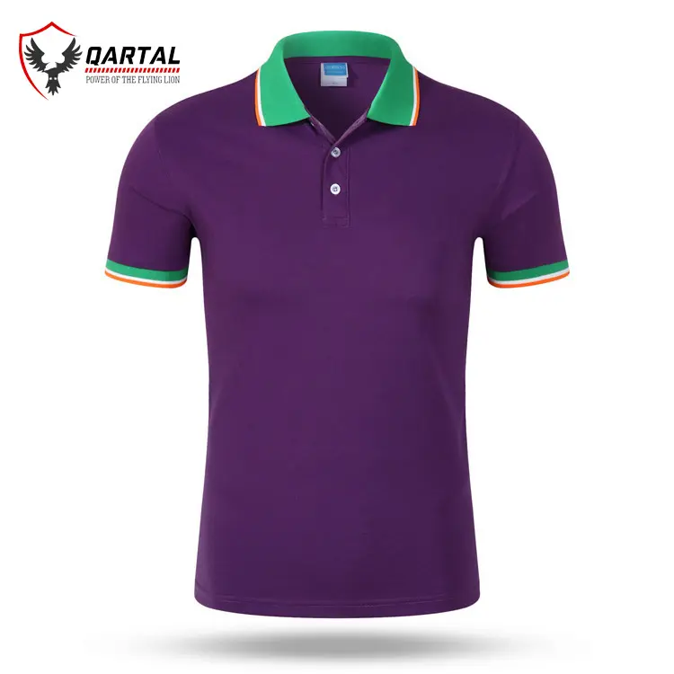 Colorful Collar Custom design Cheap Price Short Sleeves Polo Shirts For Wholesale