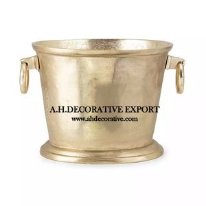 Nueva Cubitera Grande de Aluminio con Acabado Dorado Antiguo y Asa para Almacenamiento de Botellas Refrigeradas, Enfriador de Champán - Product Image 5