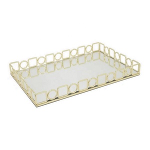 Rectangular Silver Serving Tray Large Silver Plated Rectangular Tray bar Ware Serving Tray Party Hotel Coffee Food Serving Tray - Product Image 5