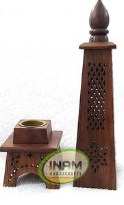 Brûleur d'encens en bois nautique de qualité spéciale d'INAM poli Jali Work Mabkhara pour Bakhoor beau support Mabkhara - Product Image 4