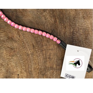 TRENDY ROSE LAQUER CRISTAL EQUESTRE CHEVAL BROW BAND Luxe Haute Qualité Western Racing Accessoire Dos Ouvert Cuir Équitation - Product Image 4