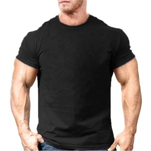 T-shirt de gymnastique en vrac 95% coton 5% élasthanne T-shirts surdimensionnés pour hommes T-shirt blanc à col rond et à manches courtes pour entraînement de gymnastique - Product Image 3