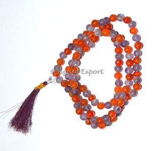 Amatista y cornalina cuentas 108 japonés Mala - Product Image 1