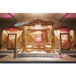 Mandap de Madera para Bodas, Tallado a Mano, Diseño Antiguo, Decoración para Eventos en EE. UU. - Product Image 1