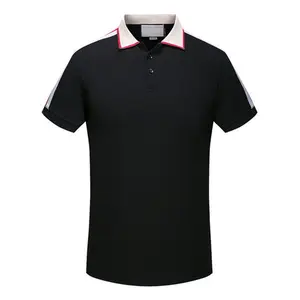 black t shirt with red collar