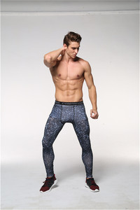 Pantalones de compresión para hombre con estilo para deportes secos, mallas de entrenamiento de punto con mallas sublimadas impresas para correr, entrenamiento de yoga - Product Image 3