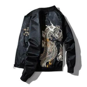 Manteau de bombardier pour hommes, vêtement léger à Sublimation, style décontracté, pour automne et printemps, avec poches à fermeture éclair, grande taille 2021 - Product Image 4