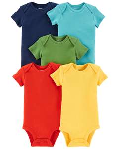 Barboteuses 100% coton à manches courtes et unies pour bébés Whoelsae - Product Image 1