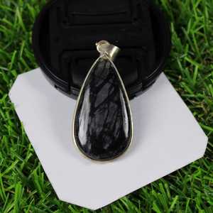 Natural Picasso Jasper Pendant Loose Silver Overlay Bezel <b>Charm</b> Pendant Jewelry with Mainly Brass Material - Product Image 4