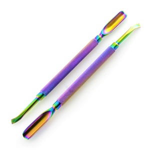 Herramienta de uñas de doble extremo de oro rosa, empujadores de cutículas profesionales, limpiadores de uñas, empujador de cuchara de doble extremo de belleza, cortaúñas - Product Image 4