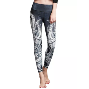 Venta caliente Nueva llegada Pantalones de Yoga de alta calidad para mujer Leggings con estampado de calidad estándar con logotipo de cintura media Directo Bangladesh - Product Image 3