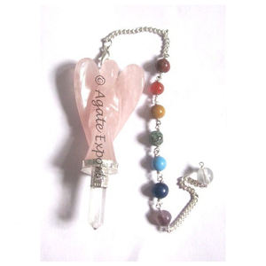 Péndulo de Chakra de Ángel de cuarzo rosa - Product Image 1