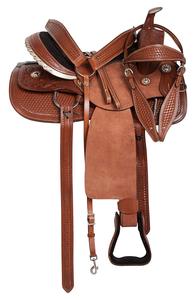 Ensemble de selle anglaise durable de qualité supérieure pour baril de course Western Horse Tack différentes couleurs dans les tailles 14 \ "-18 \" en cuir véritable - Product Image 2