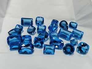ธรรมชาติลอนดอนสีฟ้า topaz เศษเพชรพลอยหินตัดสําหรับทําเครื่องประดับ Cabochon - Product Image 4