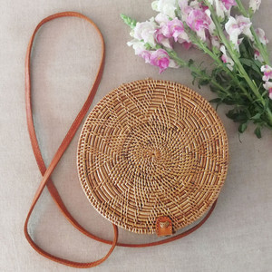 <b>Vintage</b> Style Whitewashed PC Rattan Clutch Bag Small Crossbody Bow Decoration Button Zipper Fashionable Casual PU <b>Handbag</b> - Product Image 5