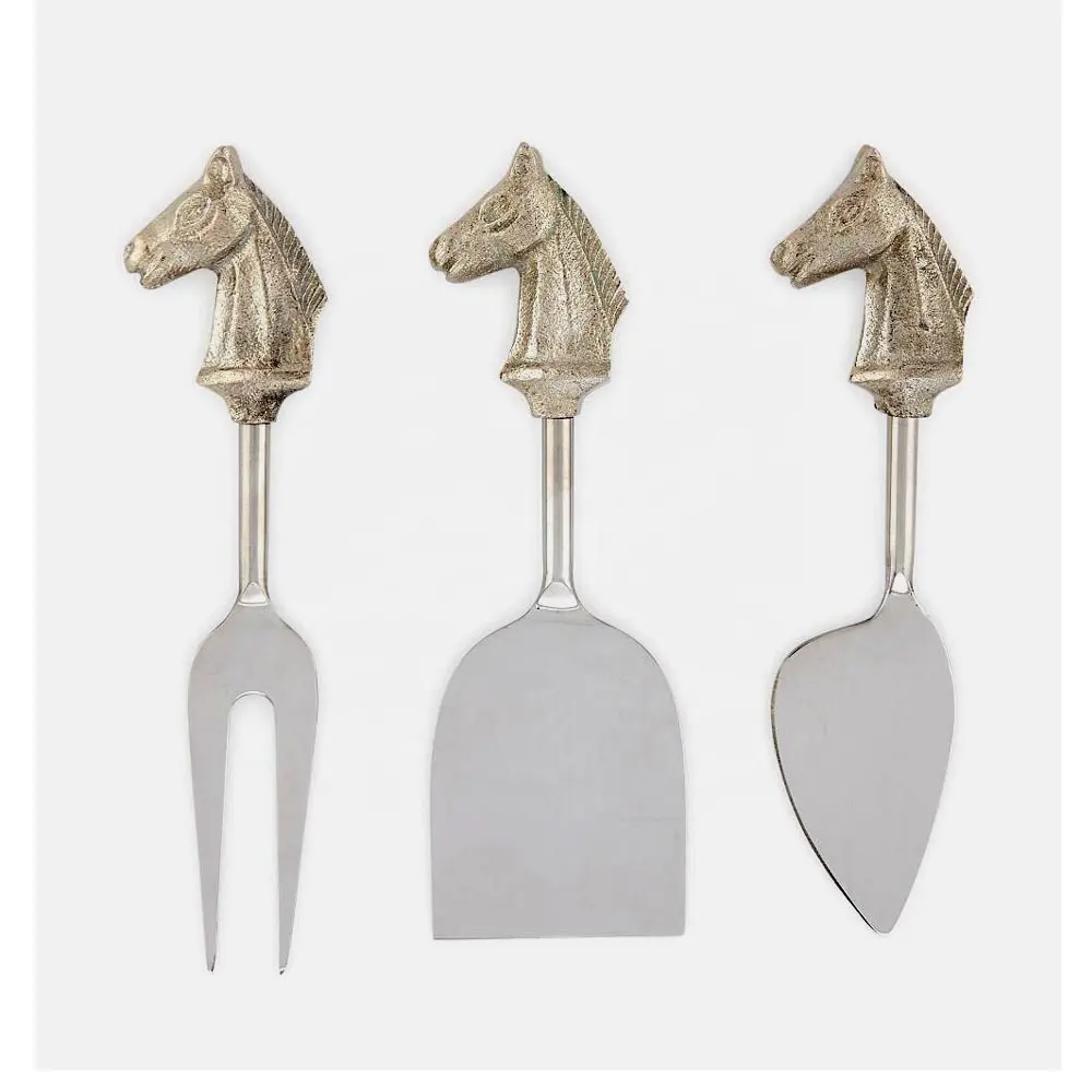 Juego de esparcidor de queso con mango de cabeza de caballo, set de rebanador de queso, accesorios de cocina