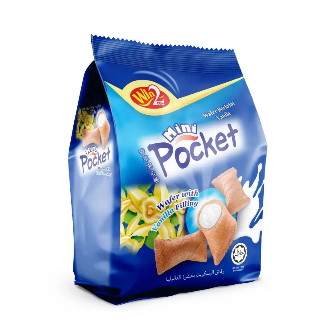 Win2 Delicious Mini Pocket Vanilla Cuộn Bánh Quy 50G Đồ Ăn Nhẹ Tốt Với Vani Ngon Bán Buôn